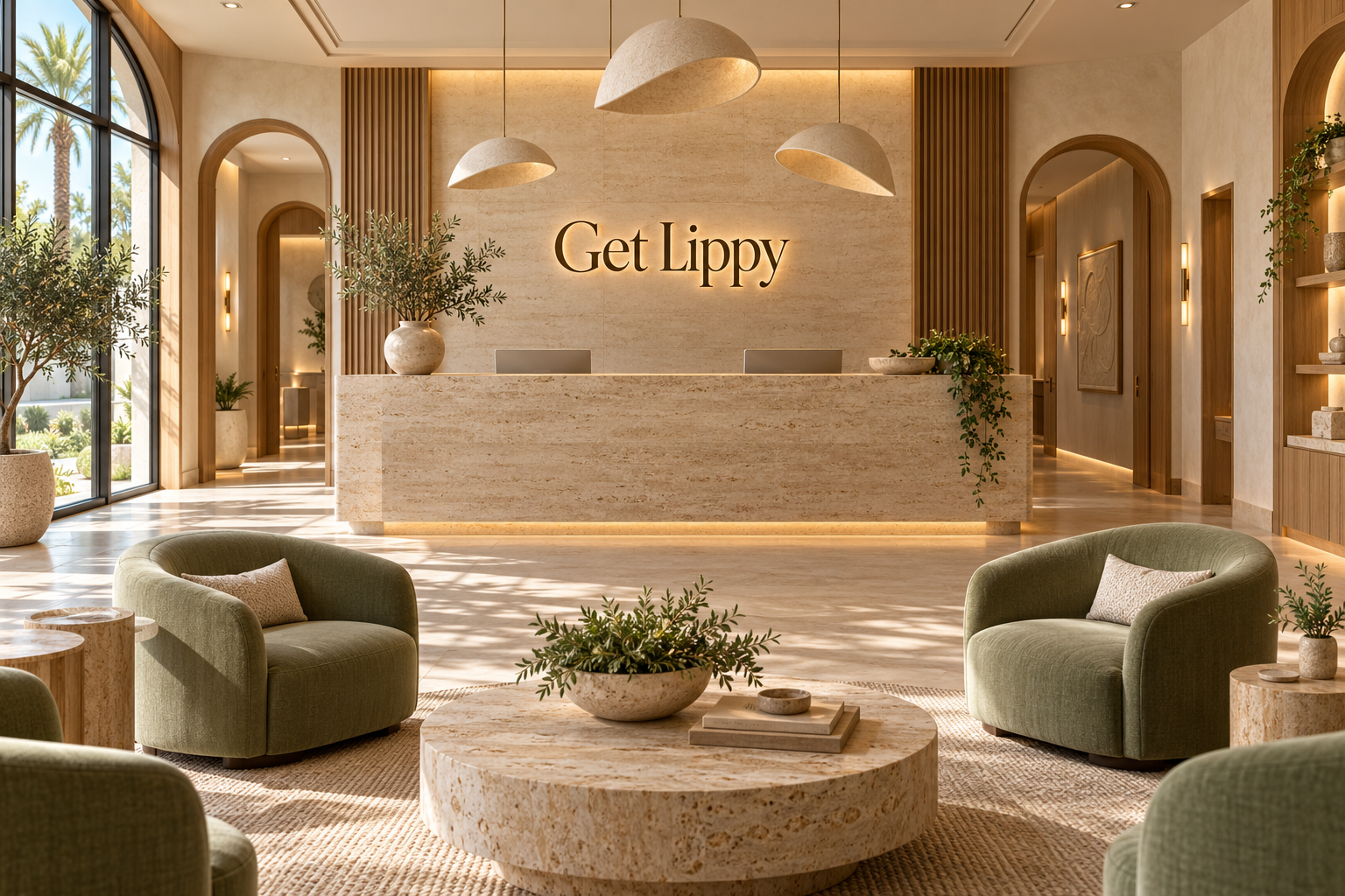 AI illustration of a fictional Get Lippy reception; not actual premises